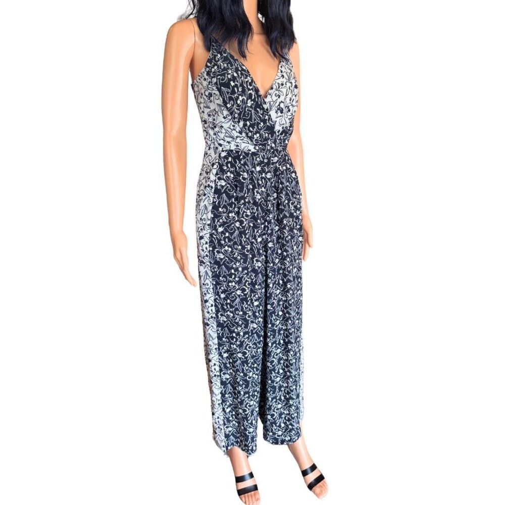 Tanya Taylor Navy and White Printed Sleeveless Jumpsuit - Picture 8 of 10